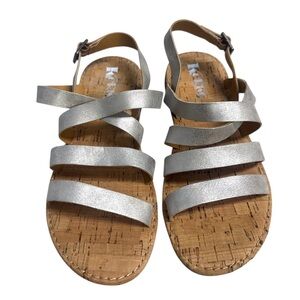 Korks Silver Criss Cross Women’s Sandals Size 7. NWOT